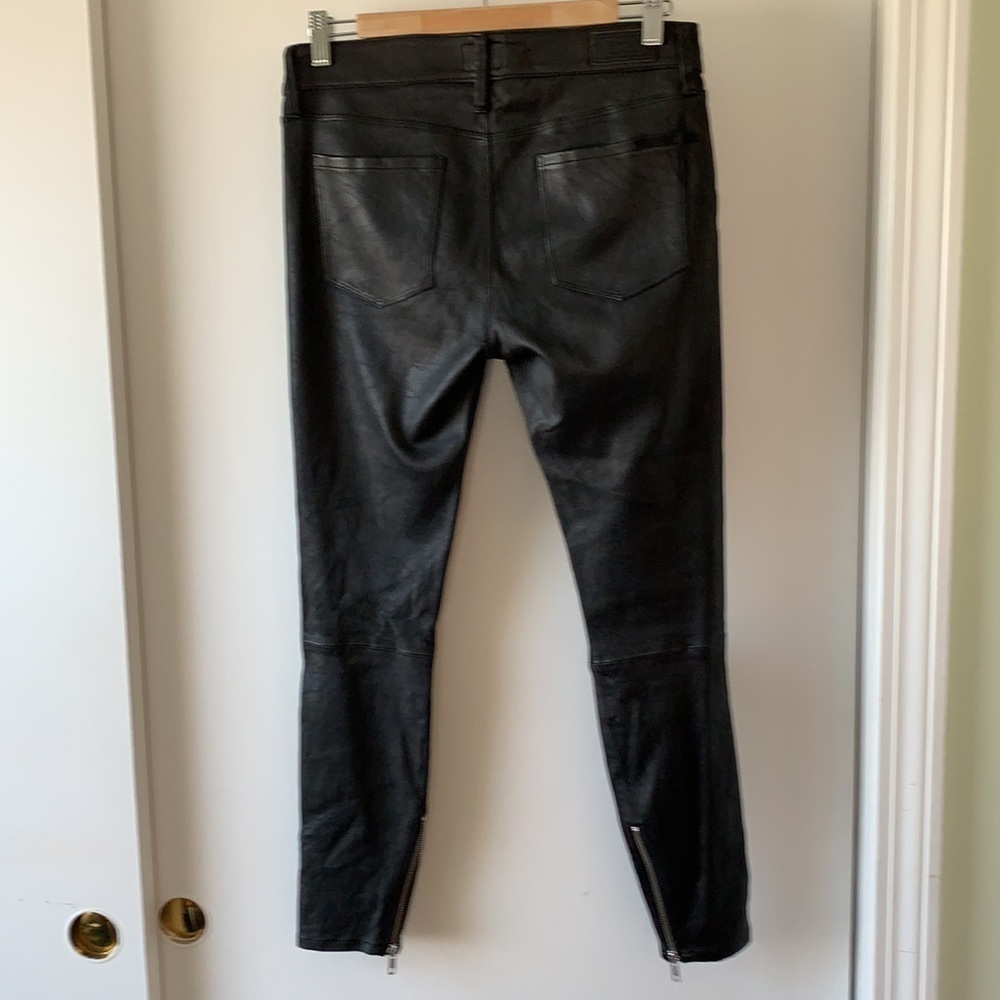 RtA Lambskin Leather Black Destroyed Knee Pants 27 - Picture 8 of 15